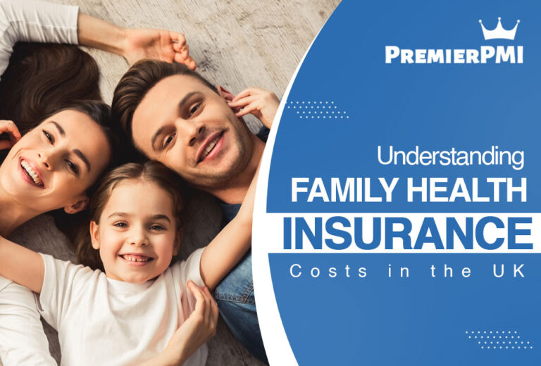 Average cost of family health insurance in the UK